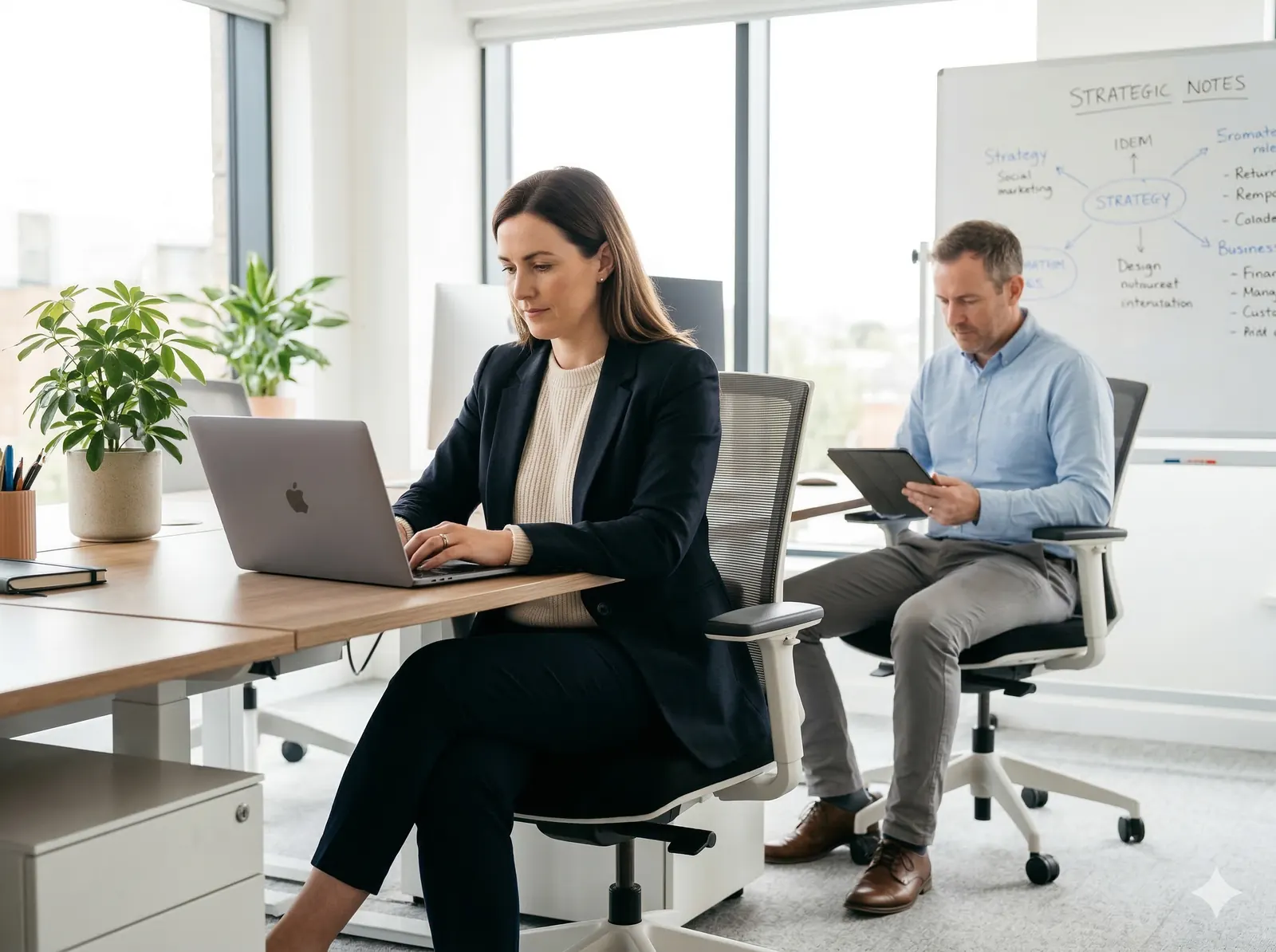 Espaço de trabalho profissional com laptop